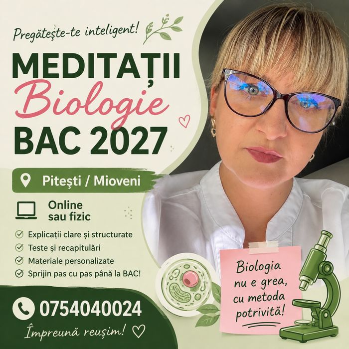 Meditatii Biologie  Bac Pitesti/Mioveni
