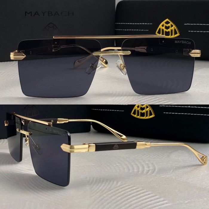 Мъжки слънчеви очила правоъгълни 3 цвята Maybach черни кафяви сини
