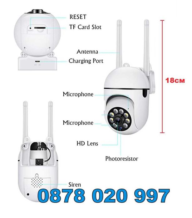 ICSEE БЕЗЖИЧНА ВЪРТЯЩА КАМЕРА Wifi IP камера за видеонаблюдение R5