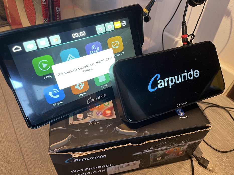 Navi moto 2 x Carpuride 702 + 502 controller CarPlay/Android
