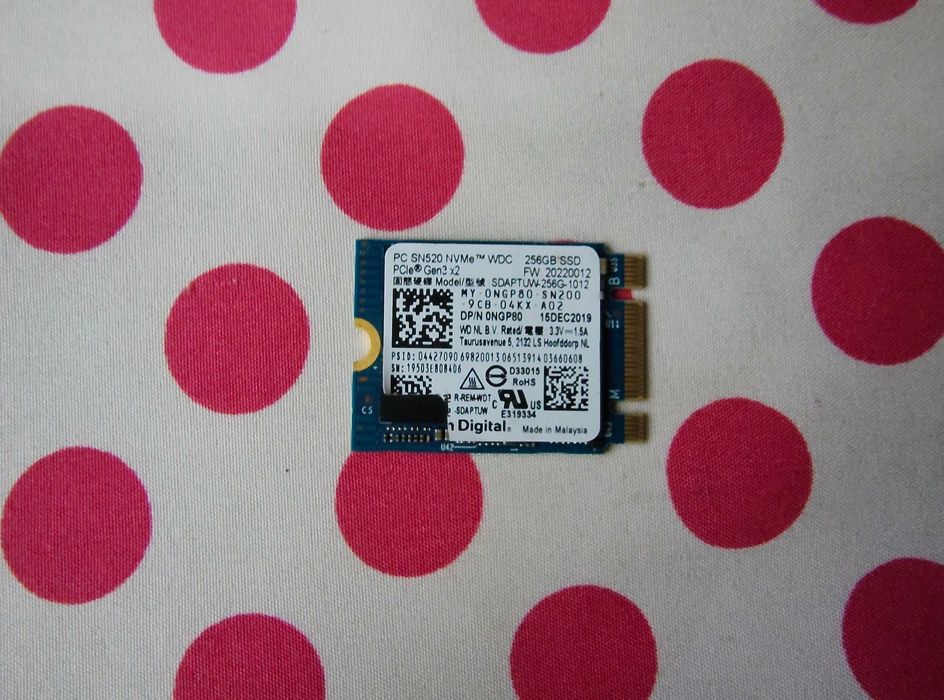 SSD M.2 Western Digital SN520 256GB M.2 2230 PCIe NVMe.