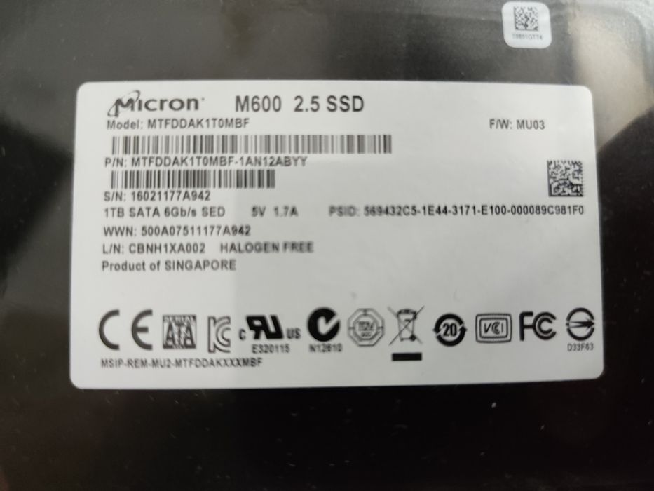 ССД Микрон 1000 гб