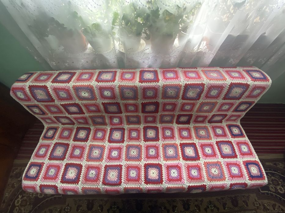 Covertură pat croșetată manual