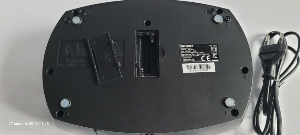 Aparat radio Karcher cu ceas Cd/Usb/