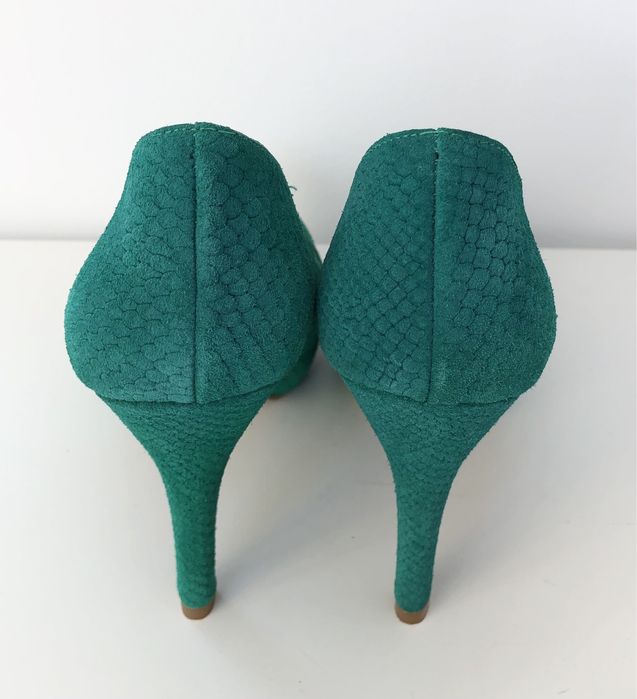 Pantofi verzi cu toc inalt