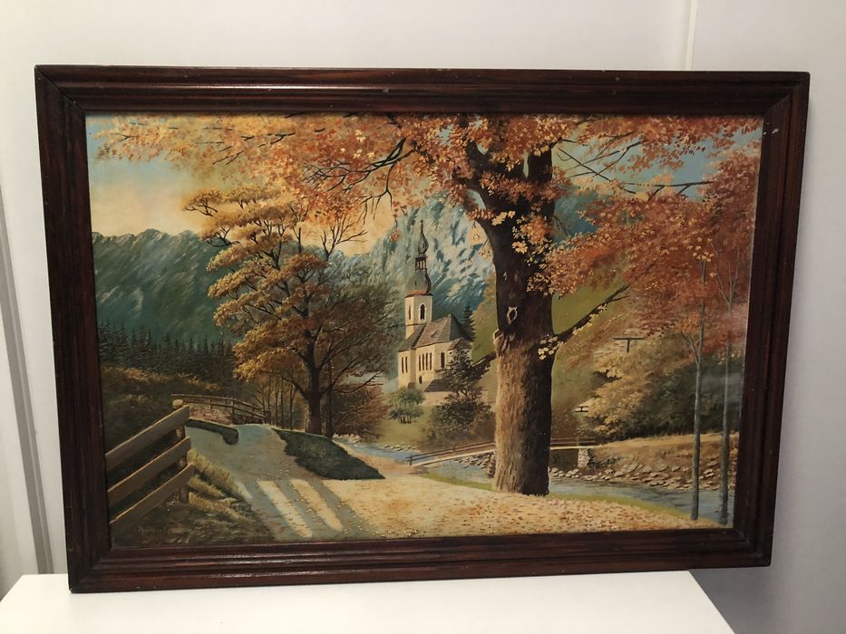 Pictura ulei pe lemn