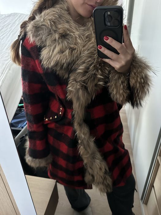 Palton cu blana naturala de vulpe