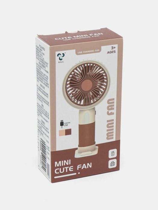 Mini qo'l ventilyatori, USB quvvatlash va stendli ish stoli, 2si 1da