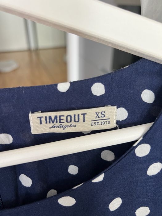 Rochie Timeout, masura XS, albatru cu buline albe