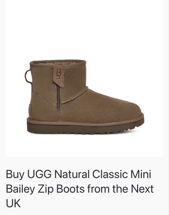 Ботушки UGG Natural Classic Mini Bailey с цип