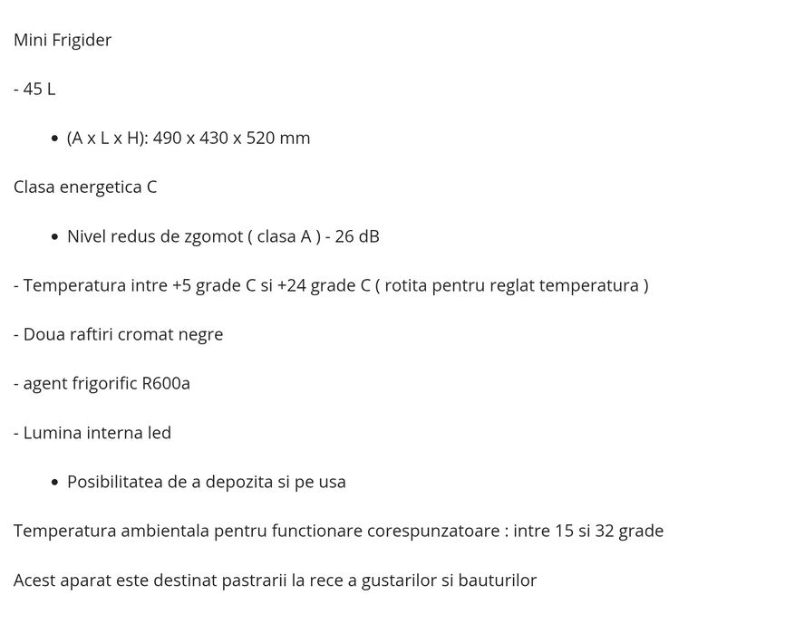 Frigider/ Racitor bauturi 45 l Metro Professional