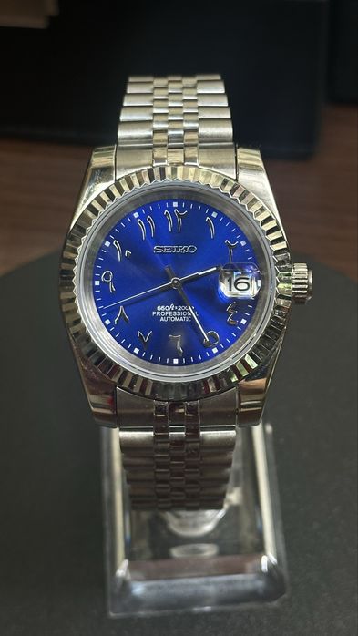 Ceas Seiko Datejust Arabic Albastru si Roz