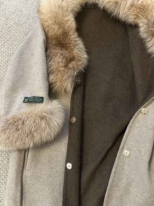 Palton de lana cu blana naturala