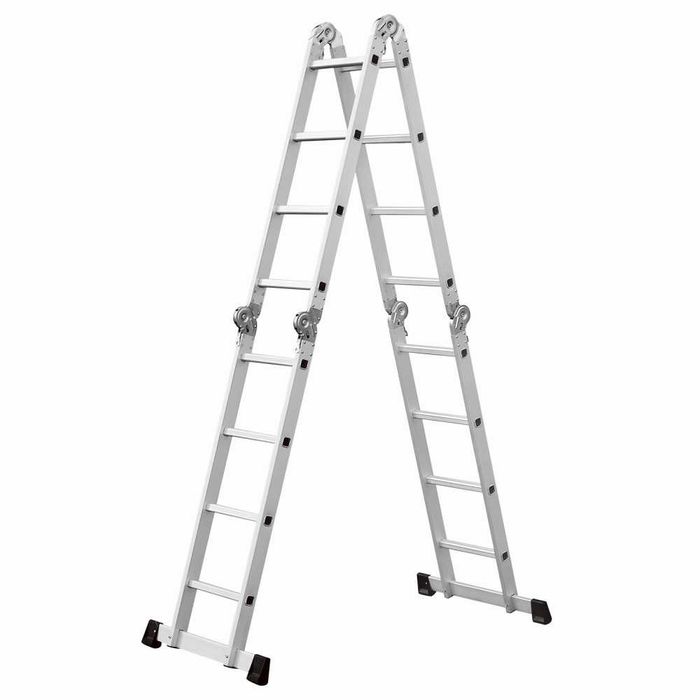 Scara aluminiu cu balama 4.7 metri 4x4 trepte greutate max 150 kg