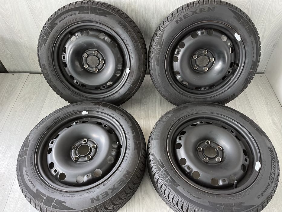 Джанти 15 цола 5х100 за Шкода Фабия, Рапид със зимни гуми 185/60/15