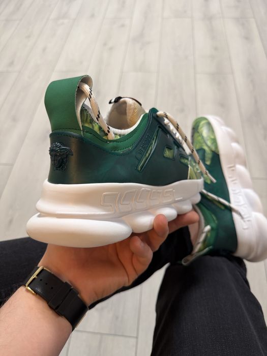 Adidasi Barbati Versace Chain Reaction Verde & Alb!