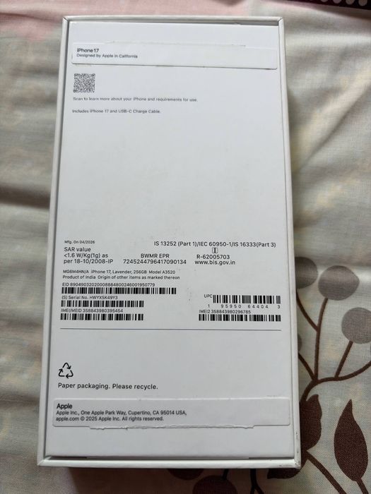 Iphone 17 256 fiolet