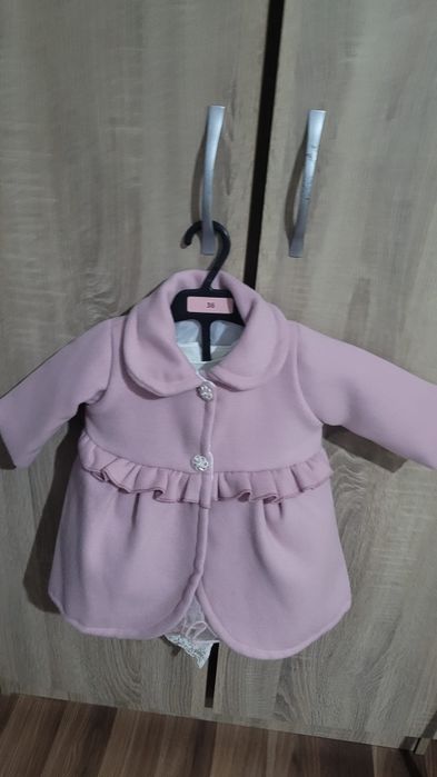 Set rochiță botez cu paltonaș