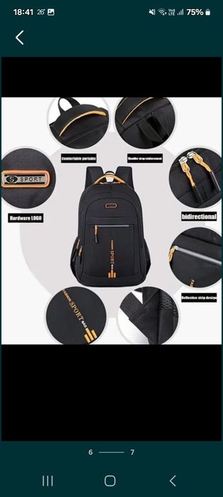 Ghiozdan rucsac unisex culoare neagră