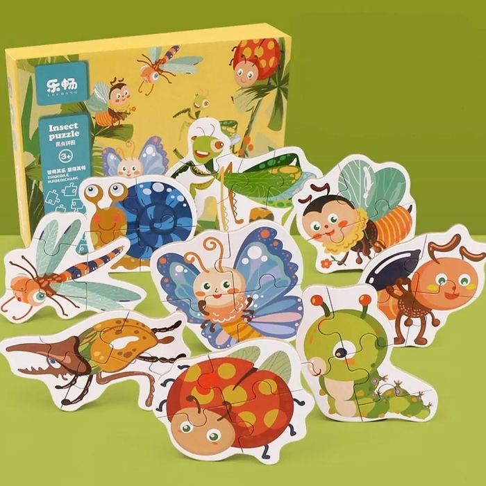 Пазлы в коробке из 2-10 деталей