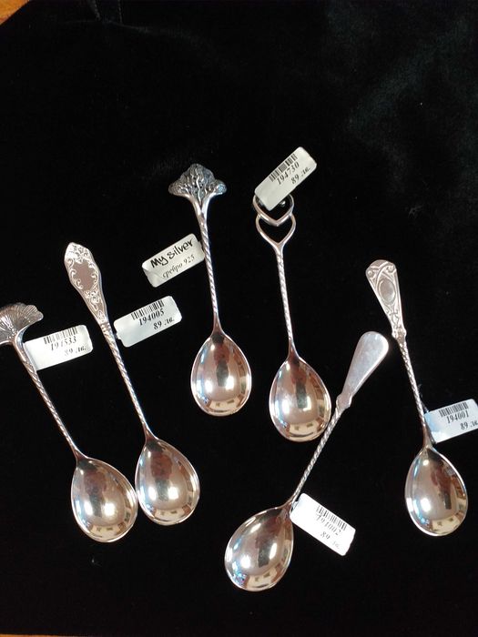 Детски сребърни лъжички различни модели, проба 925