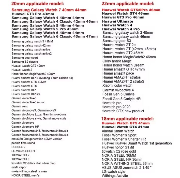 Каишка/верижка за часовник 20мм