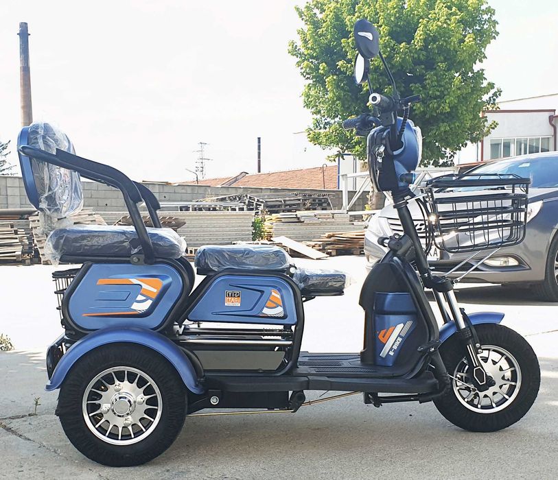 Електрическа триколка триколка M19 синя с 600 вата мотор