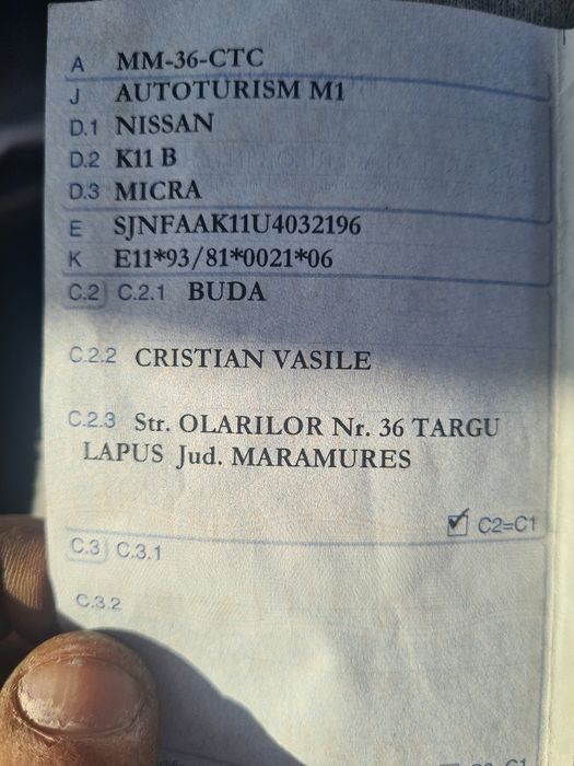 Nissan Micra K11 pentru programu Rabla