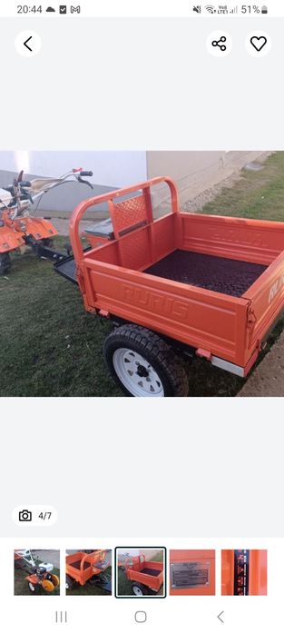 Motocultor cu remorca