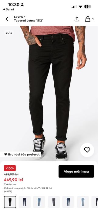 Blugi Levi’s 512 bărbați W31/L 32