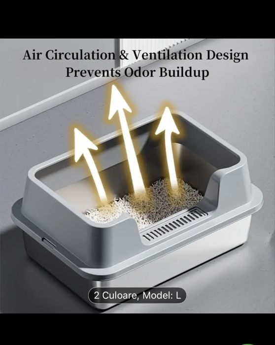 Dulap litiera + litiera inox mare SHAW