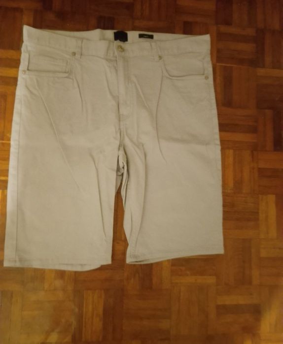 Pantaloni scurți bărbați NOI – Gri deschis / Beige, model casual/denim
