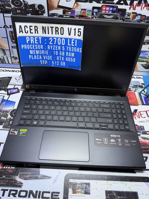 Acer Nitro V15 / RTX 4060 / CreativAmanet