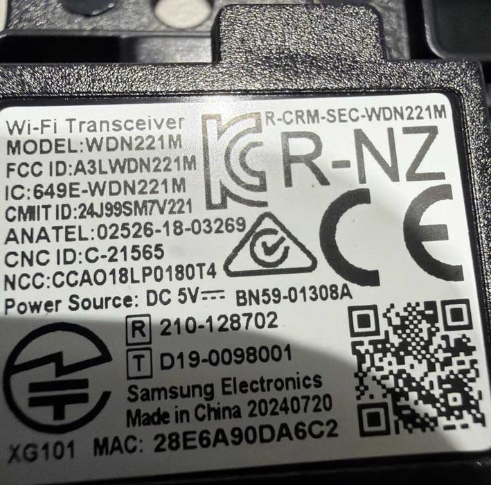 Samsung intel WI-FI Module WDN221M ax201 ac7260