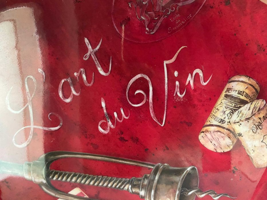 Tava/Farfurie melamina 30cm, rosu, tematica 'L'Art du Vin', nou