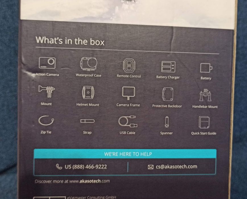 Екшън камера AKASO V50 Pro + 2 батерии и мн. аксесоари