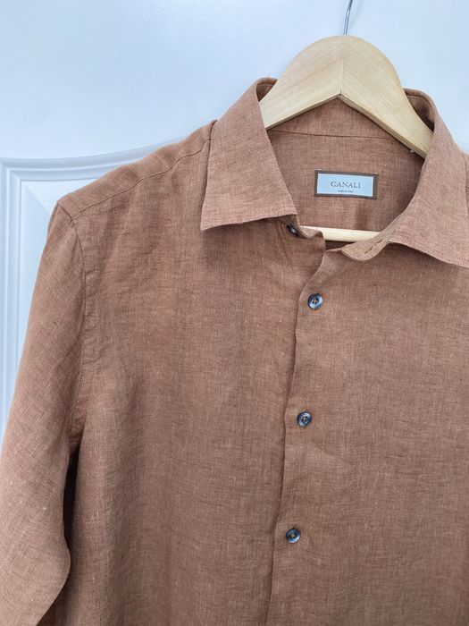 Camasa Canali 100% Linen | Țesatura Carlo Biassetti