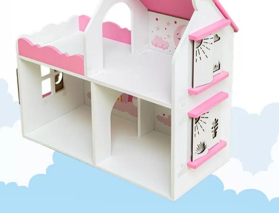 Игровой домик из дерева для кукол до 20см