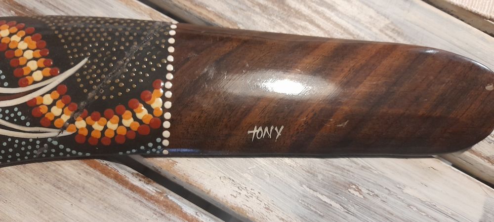 Автентичен Австралия бумеранг ръчно рисуван