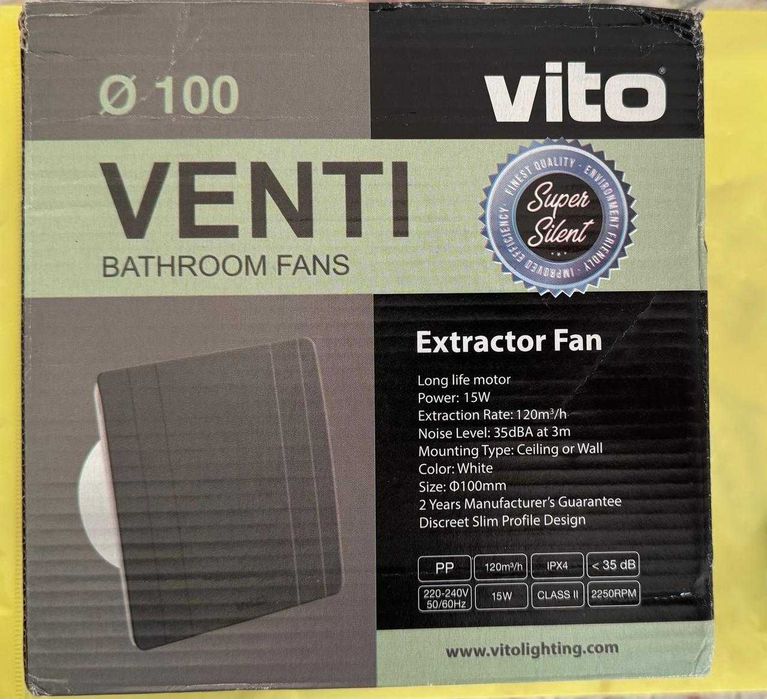 Продается вытяжной вентилятор VITO 12W  D100mm