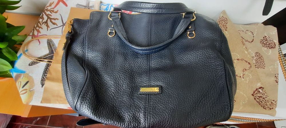 Poseta piele bleumarin Musette
