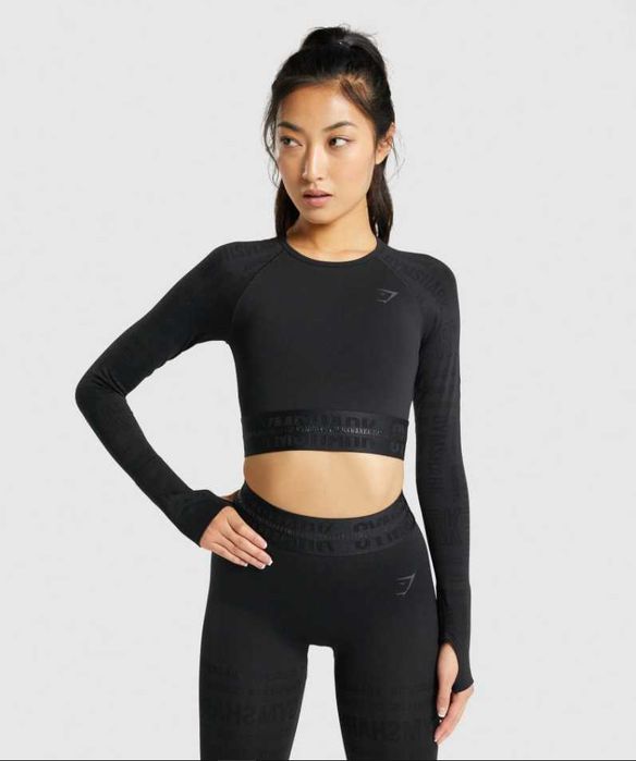 Чисто нова дамска кроп топ блуза GymShark Vision