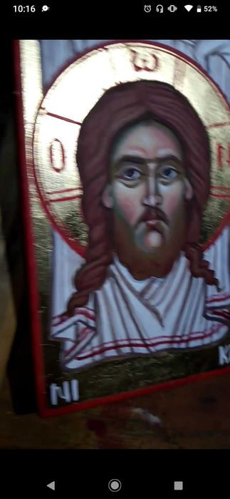 Sfânta Mahramă icoana pictata manual pe lemn A6 13cm/9 cm