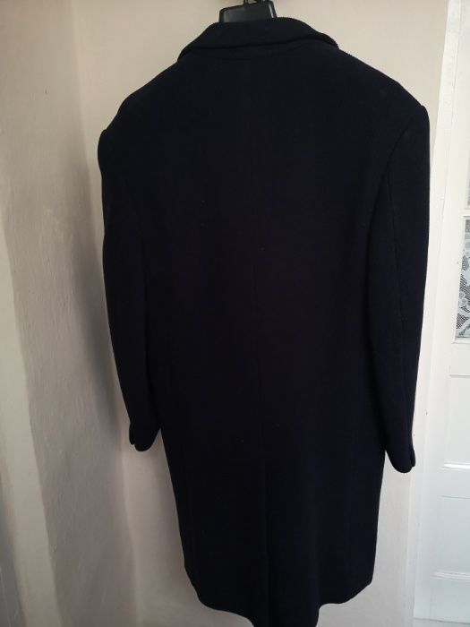 Palton barbati, lana 100%, calduros, albastru inchis, marimea L/XL