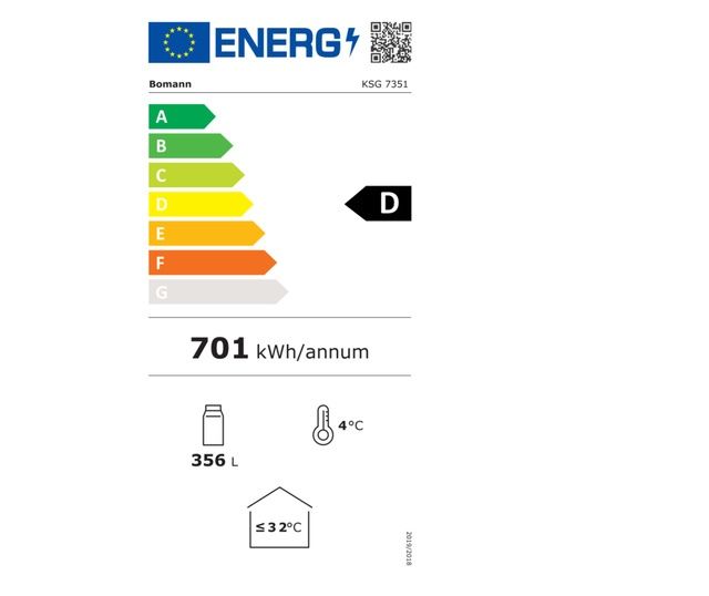 Нова хладилна витрина Bomann KSG7351N 347 литра