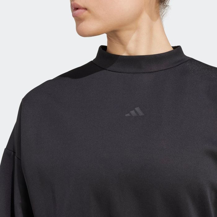 Bluză crop top fitness Adidas Negru Damă - produs resigilat Decathlon