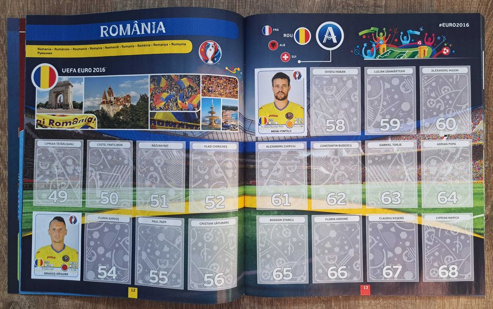Album Panini France Euro 2016 (incomplet + stickere Coca Cola)