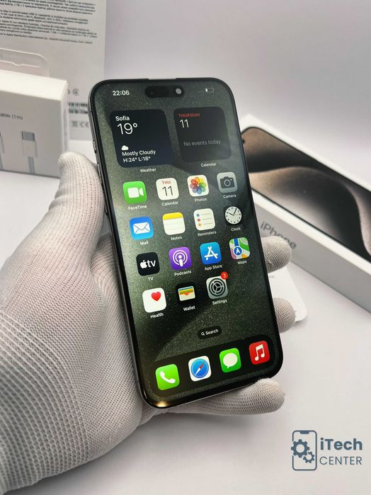 iPhone 15 Pro MAX, 256GB, Natural, 100% батерия, ОТЛИЧЕН, ГАРАНЦИЯ!