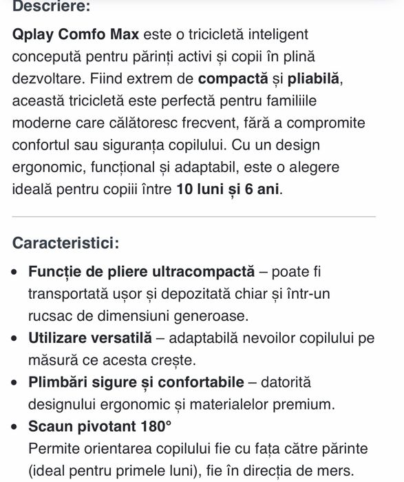 Tricicleta ultrapliabila 7 in 1 Comfo Max