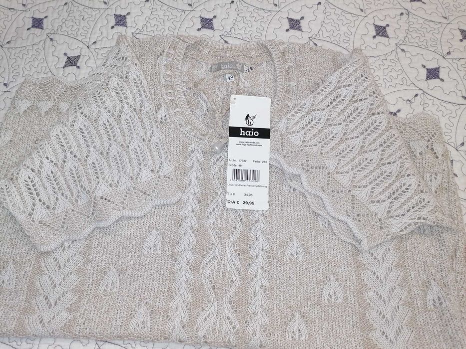 Pulover împletit cu mânecă scurta